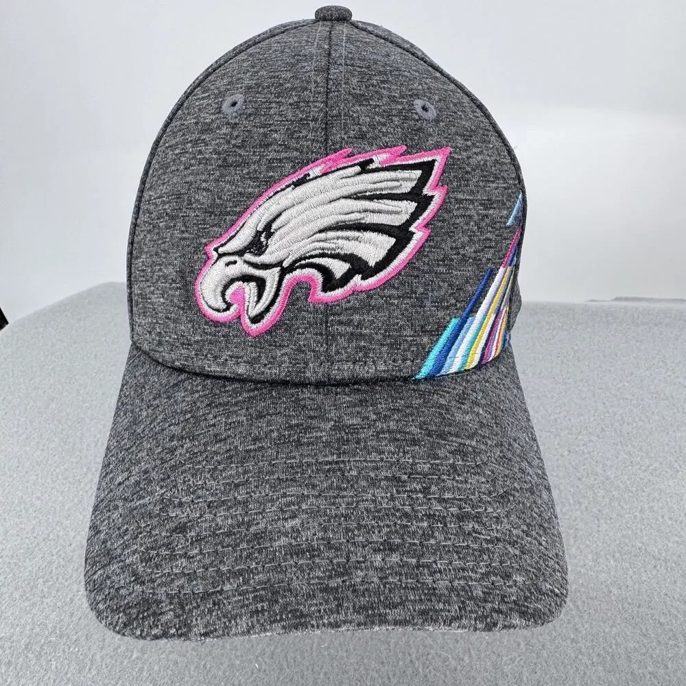 Philadelphia Eagles New Era‎ 39THIRTY Crucial Catch Hat M L Gray Pink Cap Fitted